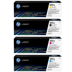 HP 201A Original LaserJet Toner Cartridges - Black/Cyan/Magenta/Yellow - for HP Color LaserJet Pro M252/MFP M277 Series Printers