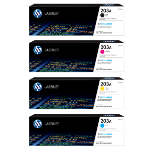 HP 203A Original LaserJet Toner Cartridges - Black/Cyan/Magenta/Yellow - for HP Color LaserJet Pro M254/MFP M280/M281 Series Printers