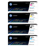 HP 207A Original LaserJet Toner Cartridges - Black/Cyan/Magenta/Yellow - for HP Color LaserJet Pro M255/MFP M282/M283 Series Printers