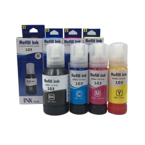 Epson 103 Ink Bottles (Black, Cyan, Magenta, Yellow) - Original Ink for EcoTank L3150, L3050, L3250, L3210, L3110 & More