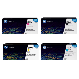 HP 307A Original LaserJet Toner Cartridges - Black/Cyan/Magenta/Yellow - for HP Color LaserJet CP5225 Series Printers