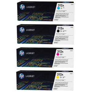 HP 312A Original LaserJet Toner Cartridges - Black/Cyan/Magenta/Yellow - for HP Color LaserJet Pro MFP M476 Series Printers