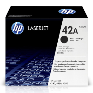 HP 42A (Q5942A) Original LaserJet Toner Cartridge - Black - 10,000 Page Yield - For HP LaserJet 4250, 4350 Series