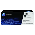 HP 12A Black Original LaserJet Toner Cartridge (Q2612A) - High Yield, 2,000 Pages