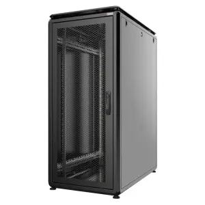 Giganet GN-001-6018 18U 600x1000 Mesh Door Wall Mount with 1 Fan, 1 Shelf, 6-Way PDU